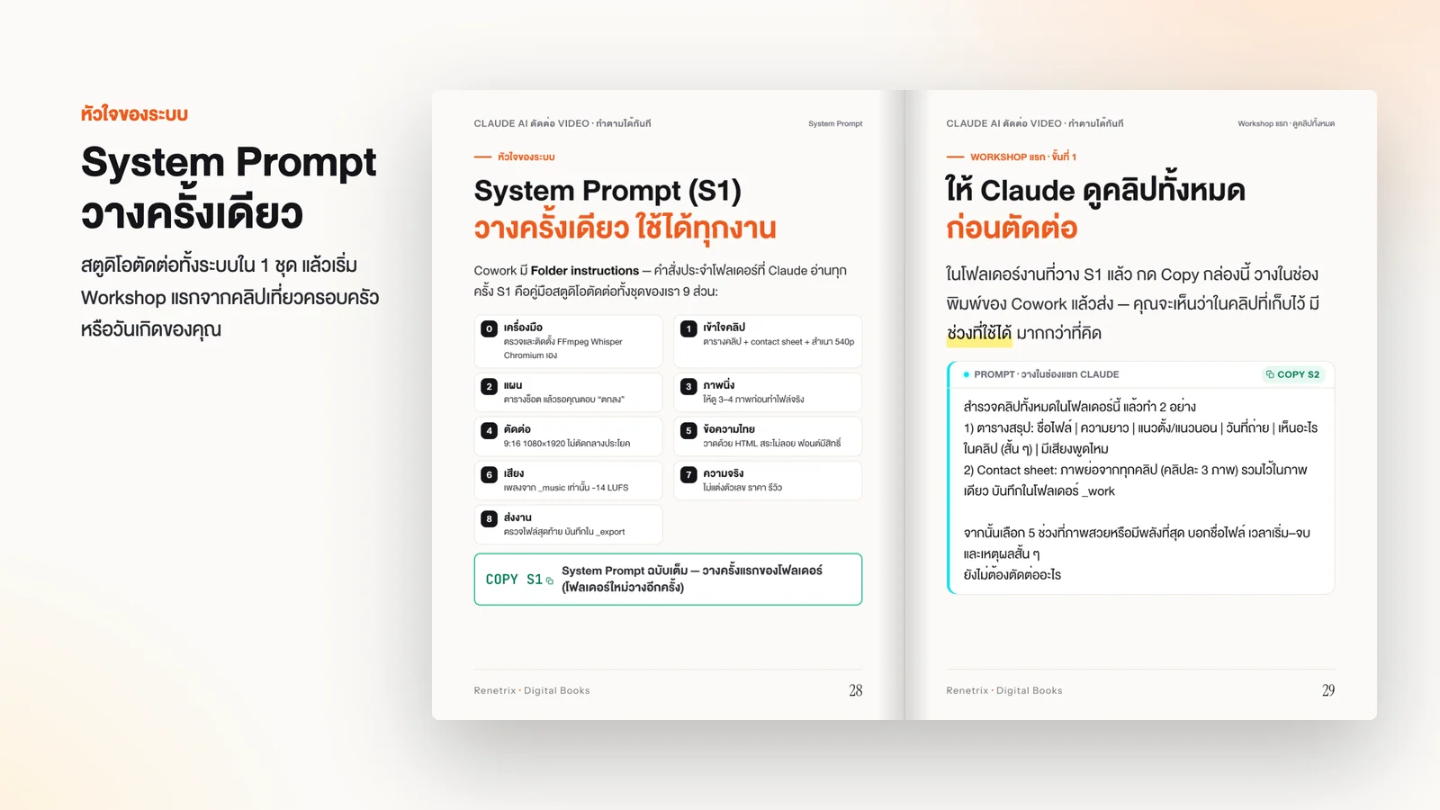 ตัวอย่างหน้าในเล่ม: เทคนิคไม่เปลือง token และกติกาประจำโฟลเดอร์