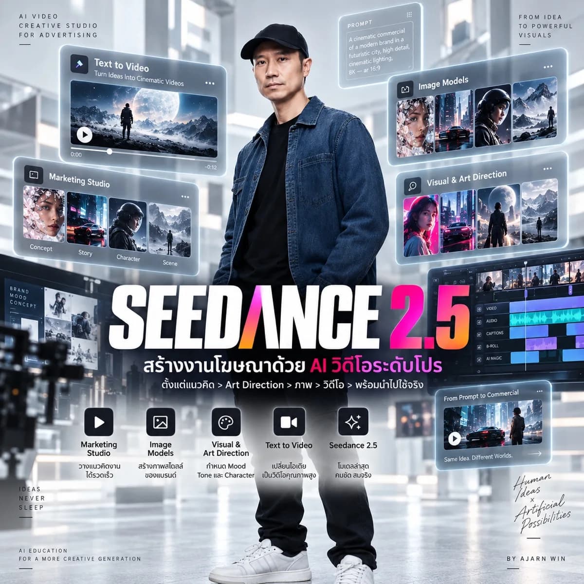 Seedance 2.5 AI Video Workshop — กำกับ Character พูดไทย เล่าเรื่องต่อเนื่อง